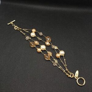 Gold Tone Beaded Multi-Strand Bracelet | NY Collection